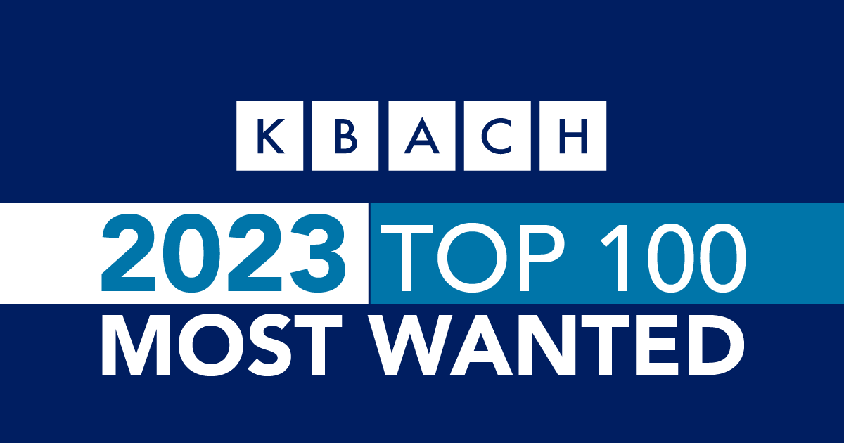 KBACH 2023 Top 100 Most Wanted