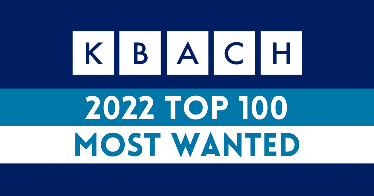KBACH 2022 Top 100 Most Wanted